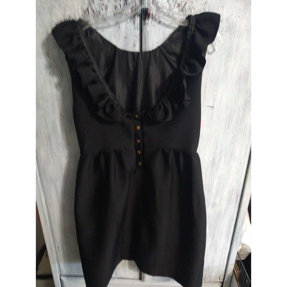 Camilyn Beth Ruffled Knee Length Dress Size 8 Black Cottage Core Boho Feminine